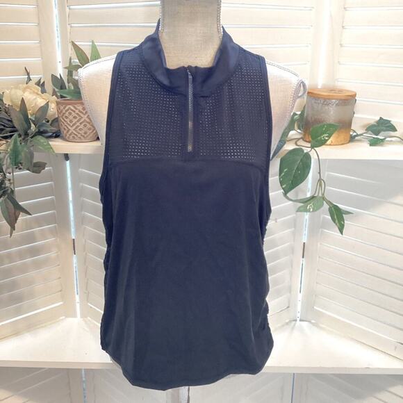 ATHLETA BLACK XL PARTIAL MESH TANK - Picture 1 of 7